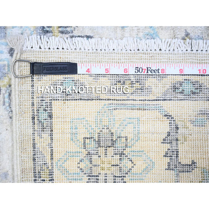 Oushak And Peshawar Wool Hand Knotted Rug Grey Stone White 3.11X5.9 -O074784