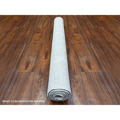 Oushak And Peshawar Wool Hand Knotted Rug Ivory Gray 3.10X5.7 -O074785