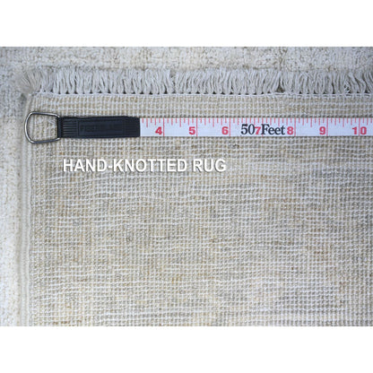 Oushak And Peshawar Wool Hand Knotted Rug Ivory Gray 3.10X5.7 -O074785