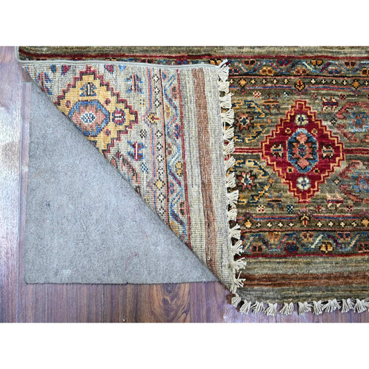 Kazak Wool Hand Knotted Rug Grey No Border 3.4X5.1 -O074789