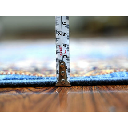 Kazak Wool Hand Knotted Rug Blue Ivory 4.0X11.6 -O074793