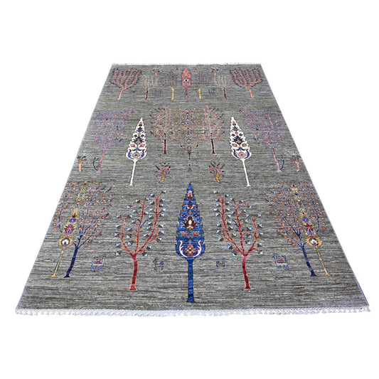 Kazak Wool Hand Knotted Rug Grey No Border 5.7X8.3 -O074796