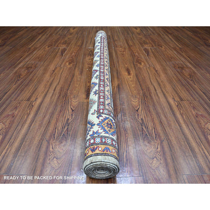 Kazak Wool Hand Knotted Rug Beige No Border 5.1X6.10 -O074797