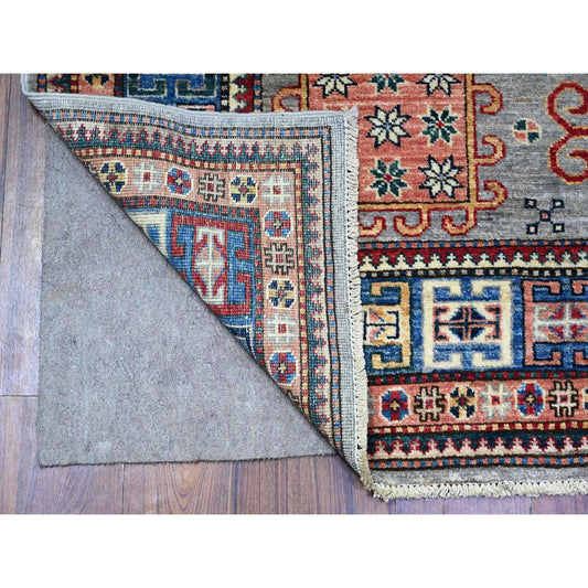 Kazak Wool Hand Knotted Rug Blue Blue 4.11X7.2 -O074799