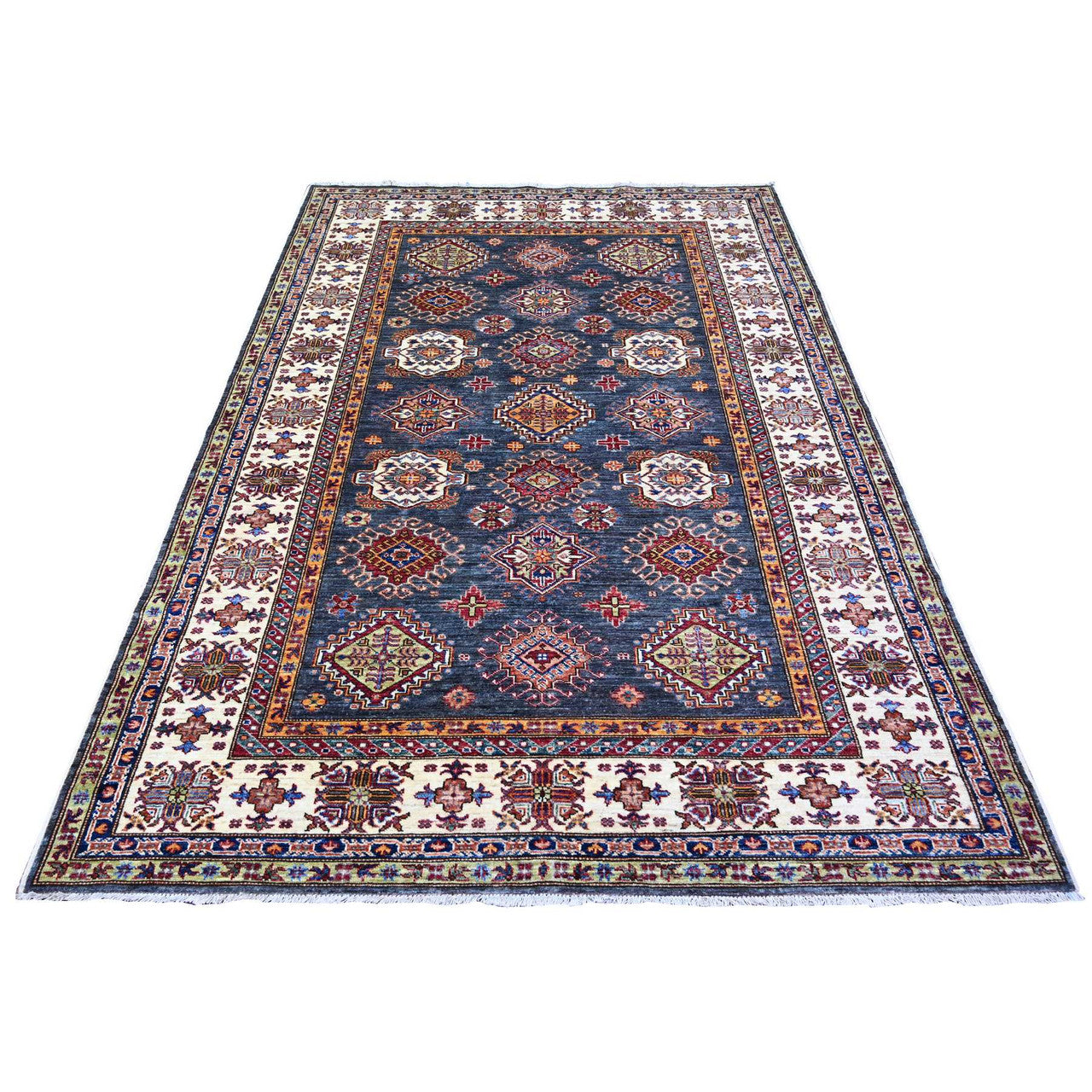Gray 5'9" x 7'10" Kazak Pomelo Hand knotted Wool Rug - Sku: O074800