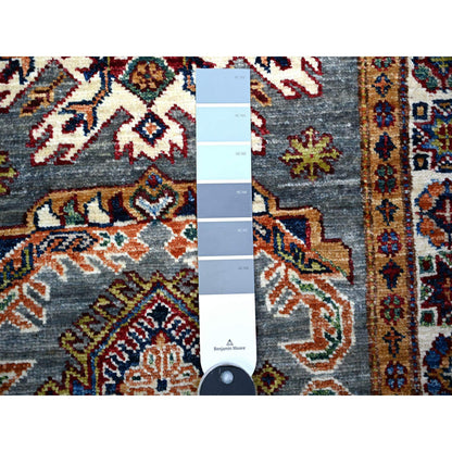 Kazak Wool Hand Knotted Rug Grey Ivory 2.7X8.2 -O074803