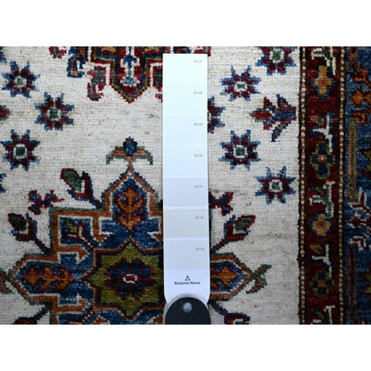 Kazak Wool Hand Knotted Rug Ivory Blue 2.7X12.10 -O074812