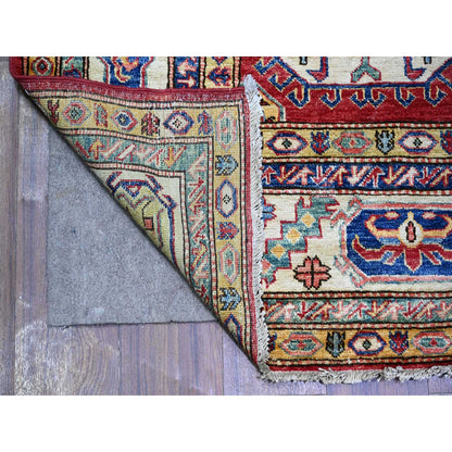 Tribal & Geometric Wool Hand Knotted Rug Red Ivory 6.11X9.8 -O074825