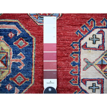 Tribal & Geometric Wool Hand Knotted Rug Red Ivory 6.11X9.8 -O074825
