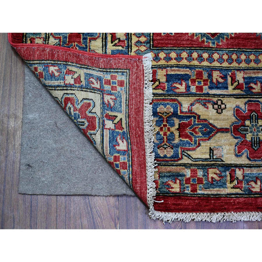 Tribal & Geometric Wool Hand Knotted Rug Red Snow Drift Ivory 6.9X9.9 -O074826