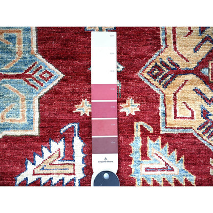 Tribal & Geometric Wool Hand Knotted Rug Red Ivory 6.11X9.11 -O074829