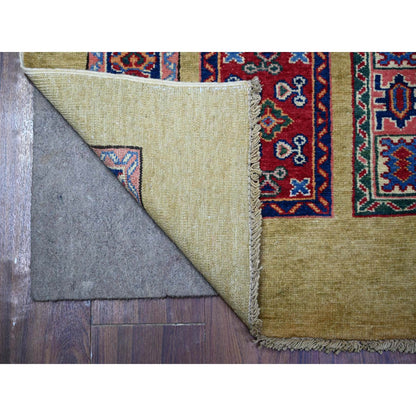 Tribal & Geometric Wool Hand Knotted Rug Brown No Border 5.11X8.6 -O074833