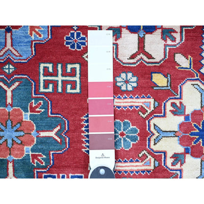 Tribal & Geometric Wool Hand Knotted Rug Red Ivory 6.4X9.4 -O074834