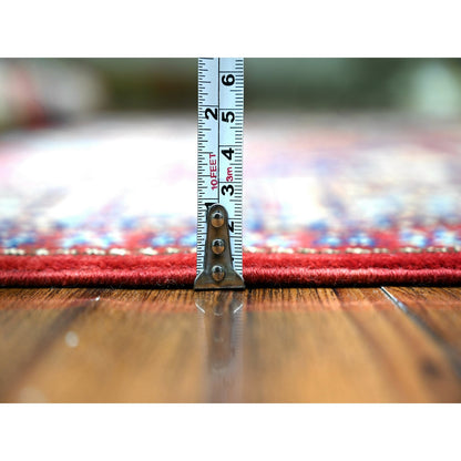 Tribal & Geometric Wool Hand Knotted Rug Red Ivory 5.8X8.1 -O074836