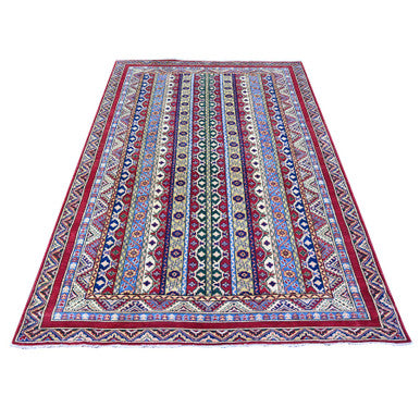 Tribal & Geometric Wool Hand Knotted Rug Red Red 5.4X7.7 -O074838