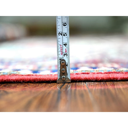 Tribal & Geometric Wool Hand Knotted Rug Ivory Red 5.9X8.0 -O074839