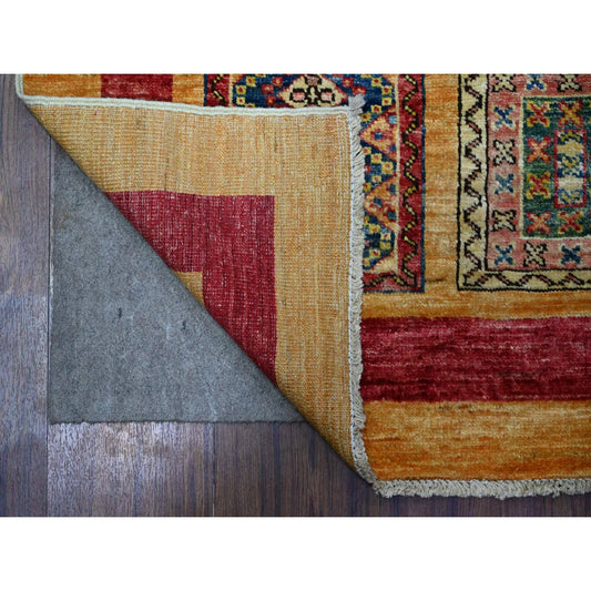 Tribal & Geometric Wool Hand Knotted Rug Brown No Border 4.10X6.3 -O074841