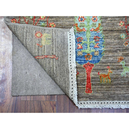 Transitional Wool Hand Knotted Rug Grey No Border 2.5X11.2 -O074852