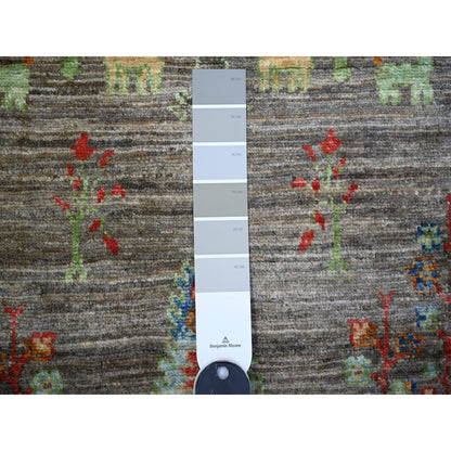 Transitional Wool Hand Knotted Rug Grey No Border 2.5X11.2 -O074852