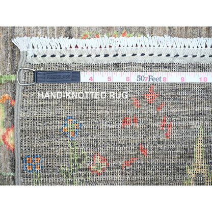 Transitional Wool Hand Knotted Rug Grey No Border 2.5X11.2 -O074852