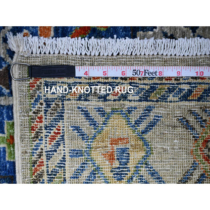 Tribal & Geometric Wool Hand Knotted Rug Grey Gray 4.1X6.2 -O074854