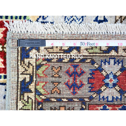 Tribal & Geometric Wool Hand Knotted Rug Grey Gray 3.11X5.11 -O074858
