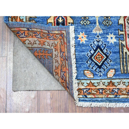 Tribal & Geometric Wool Hand Knotted Rug Blue Blue 3.2X5.0 -O074862