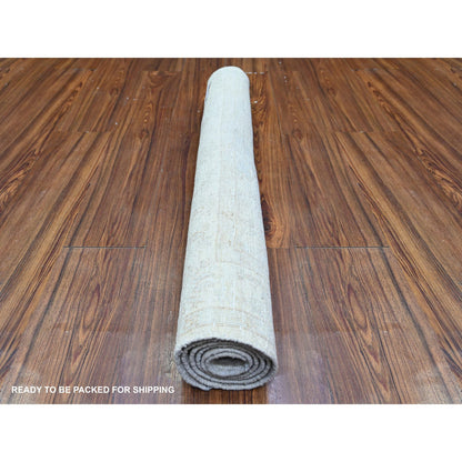 Oushak And Peshawar Wool Hand Knotted Rug Ivory Ivory 3.0X4.9 -O074871