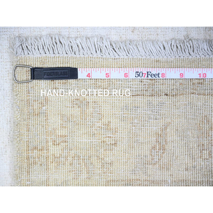 Oushak And Peshawar Wool Hand Knotted Rug Ivory Ivory 3.0X4.9 -O074871
