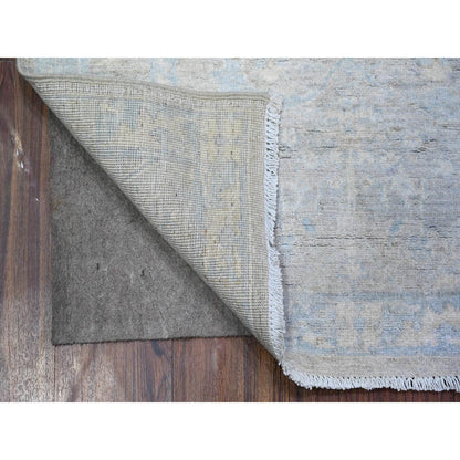 Oushak And Peshawar Wool Hand Knotted Rug Grey Glossy Gray 2.10X5.3 -O074872