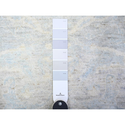 Oushak And Peshawar Wool Hand Knotted Rug Grey Glossy Gray 2.10X5.3 -O074872