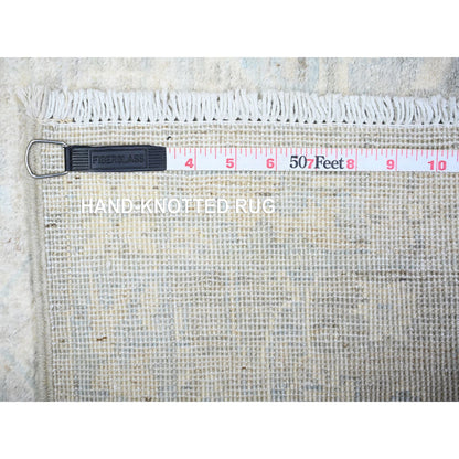 Oushak And Peshawar Wool Hand Knotted Rug Grey Glossy Gray 2.10X5.3 -O074872