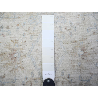 Oushak And Peshawar Wool Hand Knotted Rug Ivory Ivory 2.4X10.2 -O074874