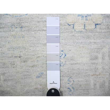 Khotan and Samarkand Wool Hand Knotted Rug Grey Ivory 3.11X12.1 -O074877