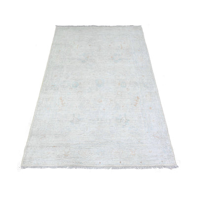 Oushak And Peshawar Wool Hand Knotted Rug Ivory Gray 3.10X5.8 -O074880