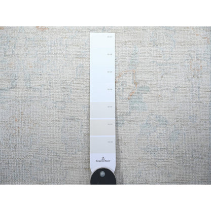 Oushak And Peshawar Wool Hand Knotted Rug Ivory Gray 3.10X5.8 -O074880