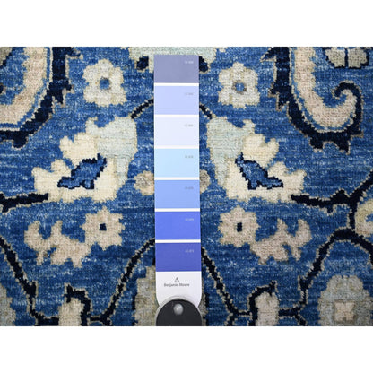 Oushak And Peshawar Wool Hand Knotted Rug Blue Blue 2.7X8.2 -O074890