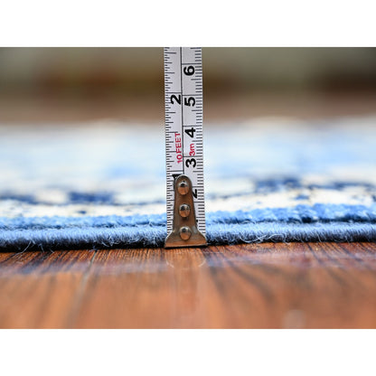 Oushak And Peshawar Wool Hand Knotted Rug Blue Blue 2.7X8.2 -O074890