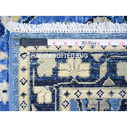 Oushak And Peshawar Wool Hand Knotted Rug Blue Blue 2.7X8.2 -O074890