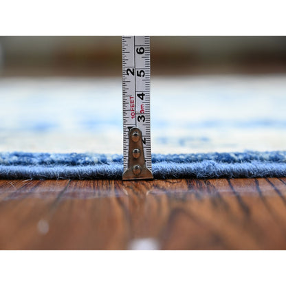 Oushak And Peshawar Wool Hand Knotted Rug Blue Gray 4.2X9.7 -O074902