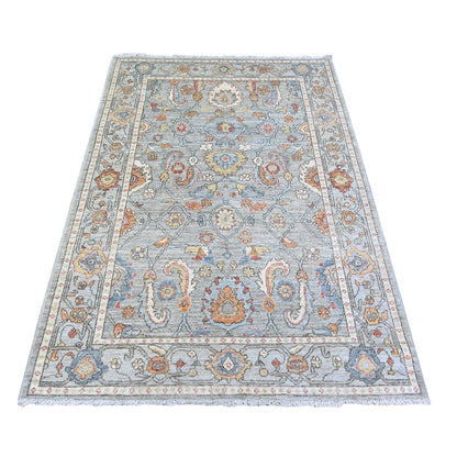 Oushak And Peshawar Wool Hand Knotted Rug Grey Gray 4.3X6.0 -O074903