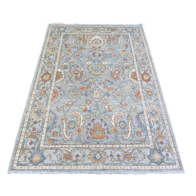Oushak And Peshawar Wool Hand Knotted Rug Grey Gray 4.3X6.0 -O074903