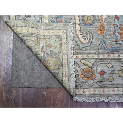 Oushak And Peshawar Wool Hand Knotted Rug Grey Gray 4.3X6.0 -O074903