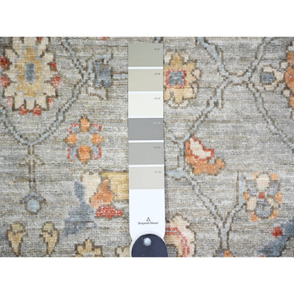 Oushak And Peshawar Wool Hand Knotted Rug Grey Gray 4.3X6.0 -O074903