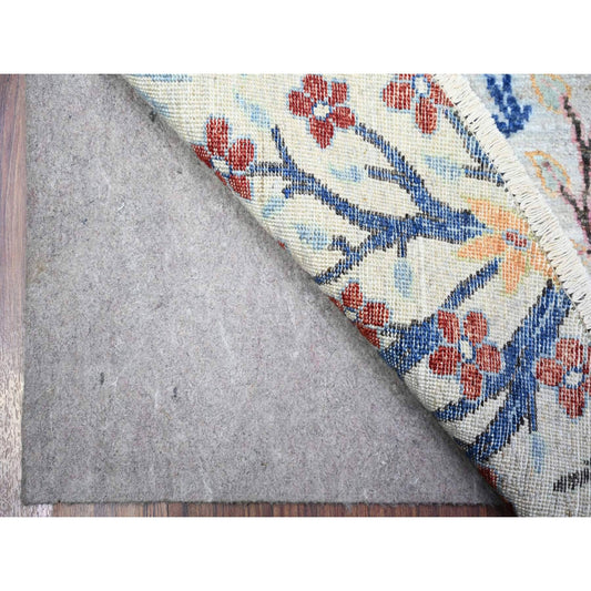 Oushak And Peshawar Wool Hand Knotted Rug Grey No Border 5.10X5.11 -O074904