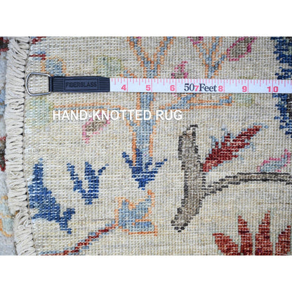 Oushak And Peshawar Wool Hand Knotted Rug Grey No Border 5.10X5.11 -O074904