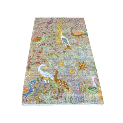 Oushak And Peshawar Wool Hand Knotted Rug Grey No Border 3.1X5.1 -O074910