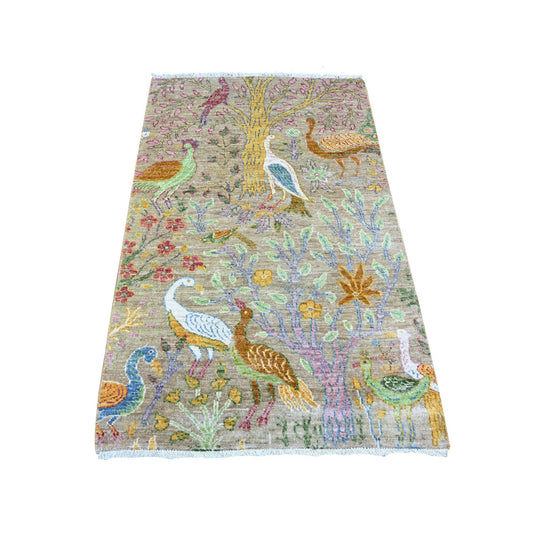 Oushak And Peshawar Wool Hand Knotted Rug Grey No Border 3.1X5.1 -O074910