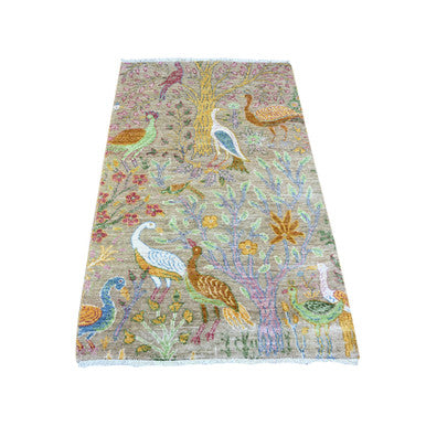 Oushak And Peshawar Wool Hand Knotted Rug Grey No Border 3.1X5.1 -O074910