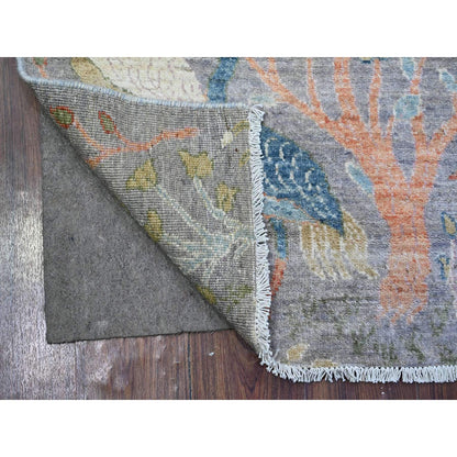 Oushak And Peshawar Wool Hand Knotted Rug Grey No Border 2.6X10.1 -O074911